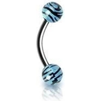 Šperky4U piercing do obočí zebrovaný OB01120-B