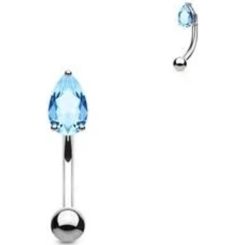 Šperky4U piercing do obočí zirkon, tyrkysová OB1005-Q