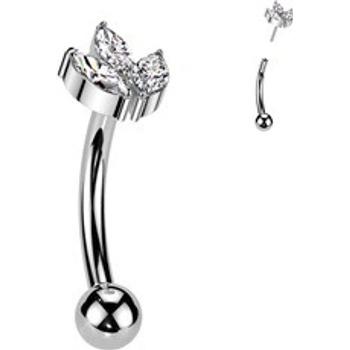 Šperky4U Push In piercing k do obočí titan TIT1401-1208
