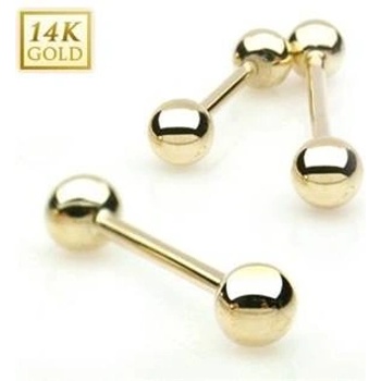 Šperky4U zlatý piercing do jazyka tyčka ZL01105-1206-YG