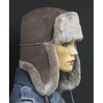 Špongr Kožešinová ušanka z jehnětiny SE9 hnědá