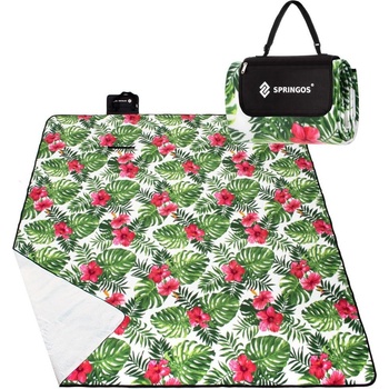 SPRINGOS Pikniková deka FLOWERS 200x200 cm
