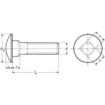 šroub M8x70 ZINEK 4.6 vratový DIN 603