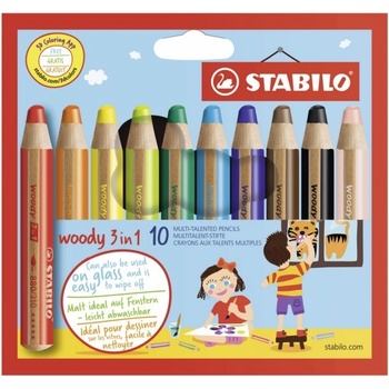 Stabilo 880/101 Pastelka Woody 3 in 1 10 ks