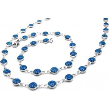 Steel Jewelry set náhrdelník a náramek modrý z chirurgické oceli SET220161