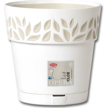 Stefanplast Květináč plastový Opera Cloe 15 cm bílý