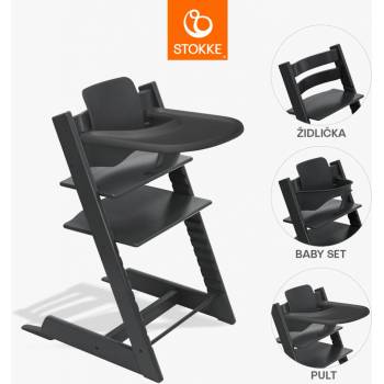 STOKKE Tripp Trapp Black + Tripp Trapp Baby set Black