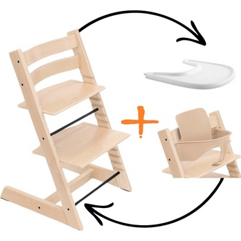 Stokke Tripp Trapp Bundle Natural + pultík White