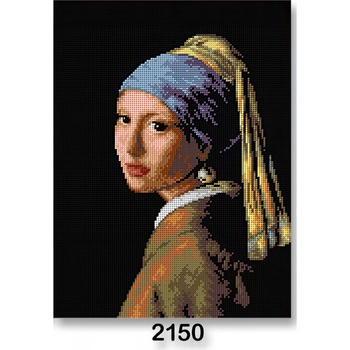 Stoklasa Vyšívací předloha obrázek na vyšívání 70243 2150 J.Vermeer Dívka s perlou na černé 30x40cm