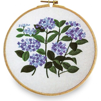 Stoklasa Vyšívací sada s předtištěným motivem 380637 1 fialové květy s listy 15x22cm