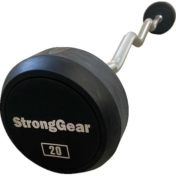 StrongGear Gumová bicepsová činka EZ zahnutá 10 kg