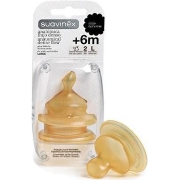 Suavinex anatomická savička široké hrdlo latex S2 2ks žlutá
