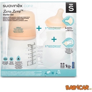 Suavinex antikoliková láhvička Zero A sada bílá 180 ml