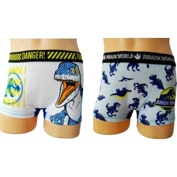 Sun City Chlapecké boxerky JURSKÝ SVĚT bavlna 2pack bílomodré