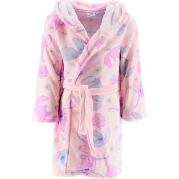SunCity Dívčí župan s kapucí Lilo & Stitch Růžová