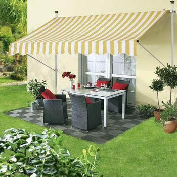 Sunfun Rozpěrná markýza, bílo-žlutá, 2,5 x 1,3 m CC-1510-P004