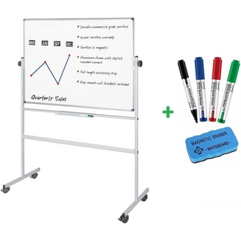 Supraviz 15712 mobilní otočná oboustranná magnetická tabule 120 x 90 cm