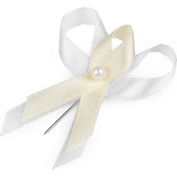 Svatba-eshop Svatební vývazek bílo jemně ivory - svatební vývazky, voničky na klopy svatebčanů