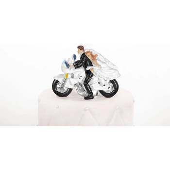 Svatební figurka Novomanželé na motorce