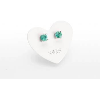 SVĚT KAMENŮ s.r.o. Stříbrné náušnice fazetovaný smaragd 00250863