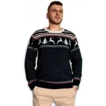 Svetr s ovčí vlnou Merino s norským vzorem soby