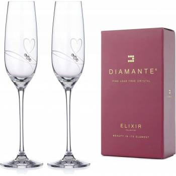 Swarovski Diamante sklenice na šampaňské Romance s kamínky 2 x 200 ml