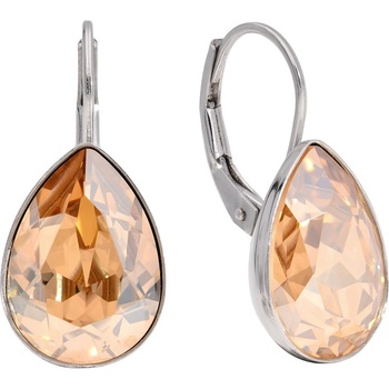 Swarovski Elements Pear stříbrné visací zlaté slzičky kapky 39169.4 Golden Shadow zlatá světlá jantarová zlatobéžová