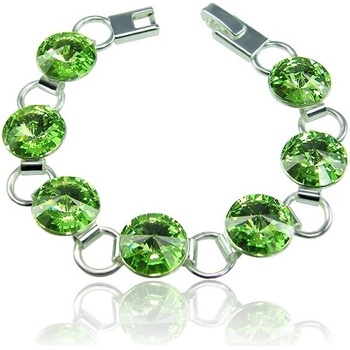Swarovski Elements Rivoli rhodiovaný zelený 33111.1 peridot zelená světlá