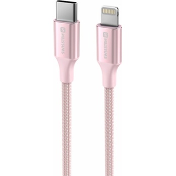 Swissten 71529205 USB-C / Lightning, 1,5m, růžový