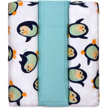 T-tomi BIO Bambusové pleny 70 x 70 Penguins / tučňáci 3 ks