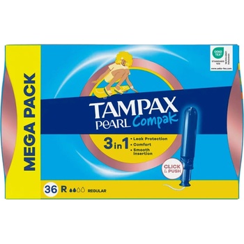 Tampax Tampony s aplikátorem Pearl Compak Regular 36 ks