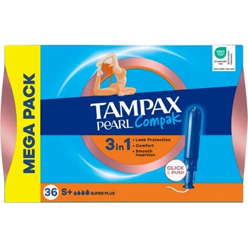 Tampax Tampony s aplikátorem Pearl Compak Super Plus 36 ks