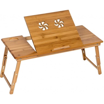 tectake 401654 stolek na notebook do postele 72x35x26cm skládací sklonitelný výškově stavitelný - hnědá