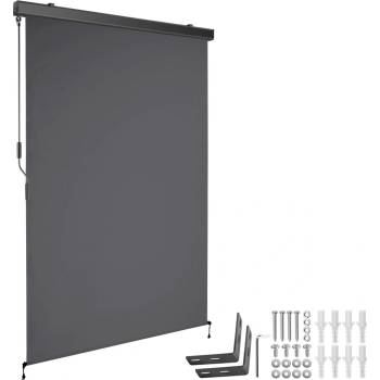 tectake 406136 svislá markýza eloise se 2 nástěnnými držáky - 120 x 250 cm,tmavě šedá