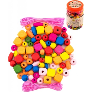 TEDDIES Korálky barevné s gumičkami cca 300 ks v plastové dóze