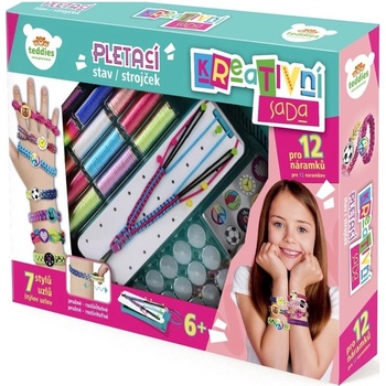 Teddies Kreativní sada Vyrob si náramek pletací stav s doplňky