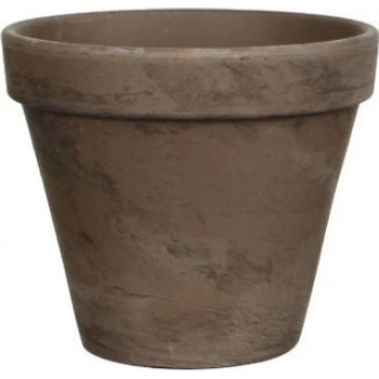 Terakotový kulatý květináč Mica STAN 13.5 cm šedohnědý