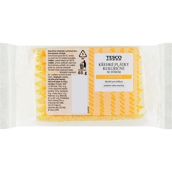 Tesco Křehké plátky kukuřičné se sýrem 65 g