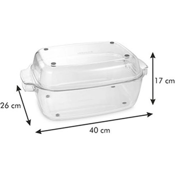 TESCOMA pekáč s poklopem GrandCHEF 40 x 26 cm skleněný