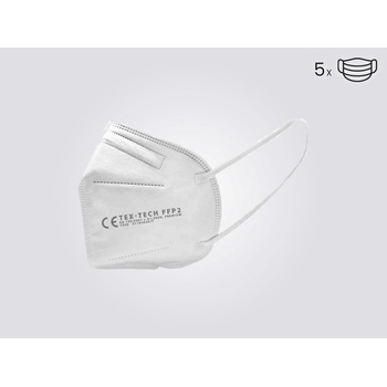 Tex-Tech respirátor FFP2 Premium bílý 5 ks