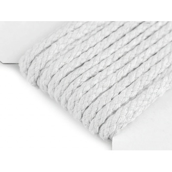 Textil Soldán Bavlněná pletená šňůra / provaz MACRAME, bílá (bělená), návin 100m, průměr 4mm