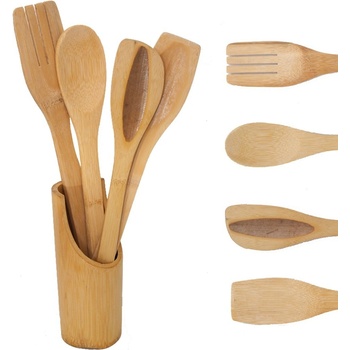 TFY KITCHEN 52759 5dílná sada kuchyňského náčiní, bambusové