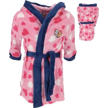 The Cookie Company BV Dívčí župan Tlapková Patrola růžový se srdíčky Růžová