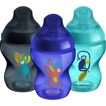 Tommee Tippee kojenecká láhev C2N Jungle 3ks Blue 260ml