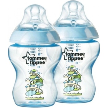 Tommee Tippee láhev s obrázky C2N,2ks,růžové 260ml
