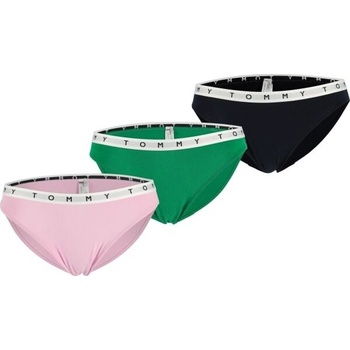 Tommy Hilfiger 3P BIKINI Dámské kalhotky černá zelená růžová