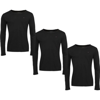 Tommy Hilfiger bavlněné tričko s dlouhým rukávem 3-pack černá UM0UM03378