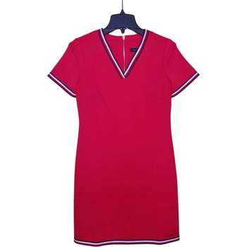 Tommy Hilfiger dámské šaty Stripe Trim červené
