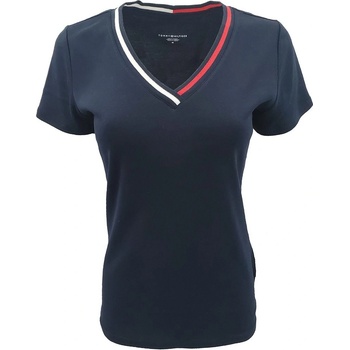 Tommy Hilfiger dámské tričko V-neck dark blue