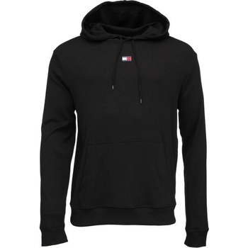 Tommy Hilfiger HERITAGE-RIB HOODIE mikina černá